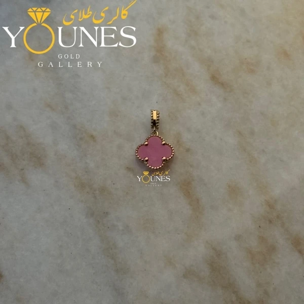 آویز ونکلیف صورتی طلا